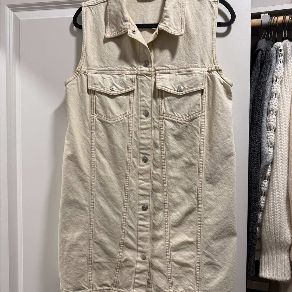 Zara Cream Denim Dress
